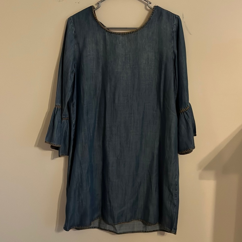 Jean dress with low tie back